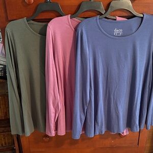 Women's Long Sleeve Tops - Green, Pink, Blue